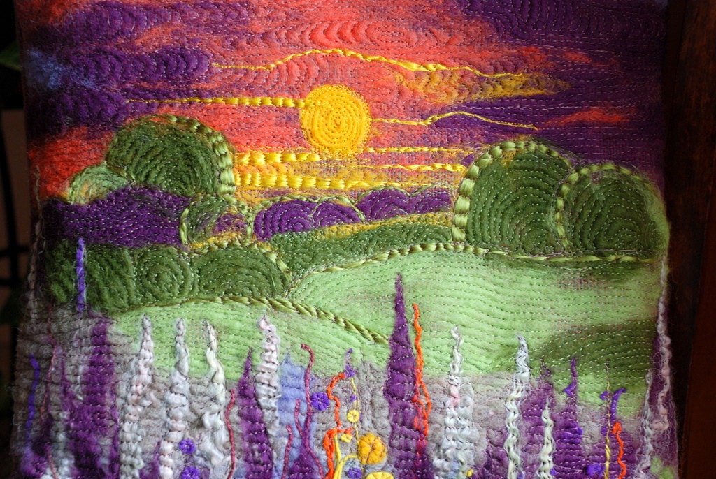 Уникальная крышка подушки (Sunset - игла войлочных искусства) 16 